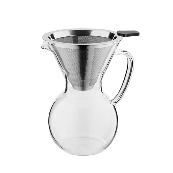 Machine à café à tasse inversée avec manche en verre de 4 tasses
