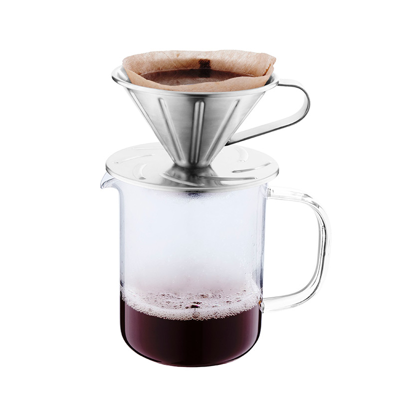 700ml Karaf Koffie Server met Enige Muur Roestvrij staal Koffie Dripper