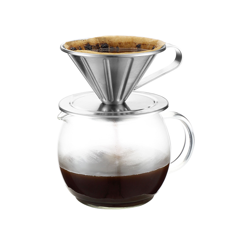 700ml Karafe- koffetenar med enkelt Walled Stainless Steel Coffee Dripper