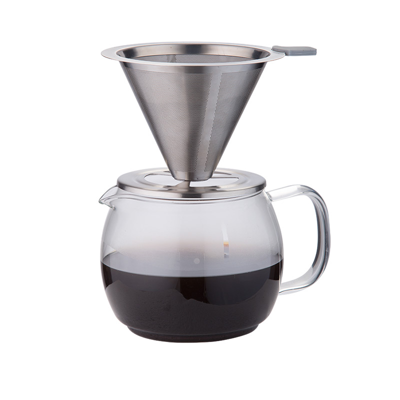 Serveur à café carafe 700 ML avec compte - gouttes à café double paroi en acier inoxydable