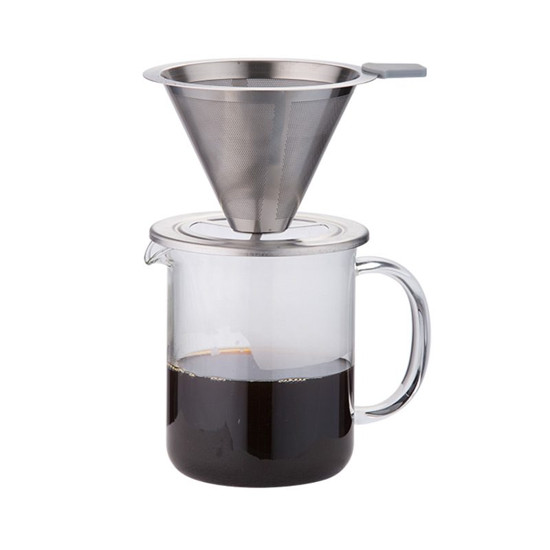700ml Karafe- koffetenar med dobbelt bakrolig ståleik- kaffedripper