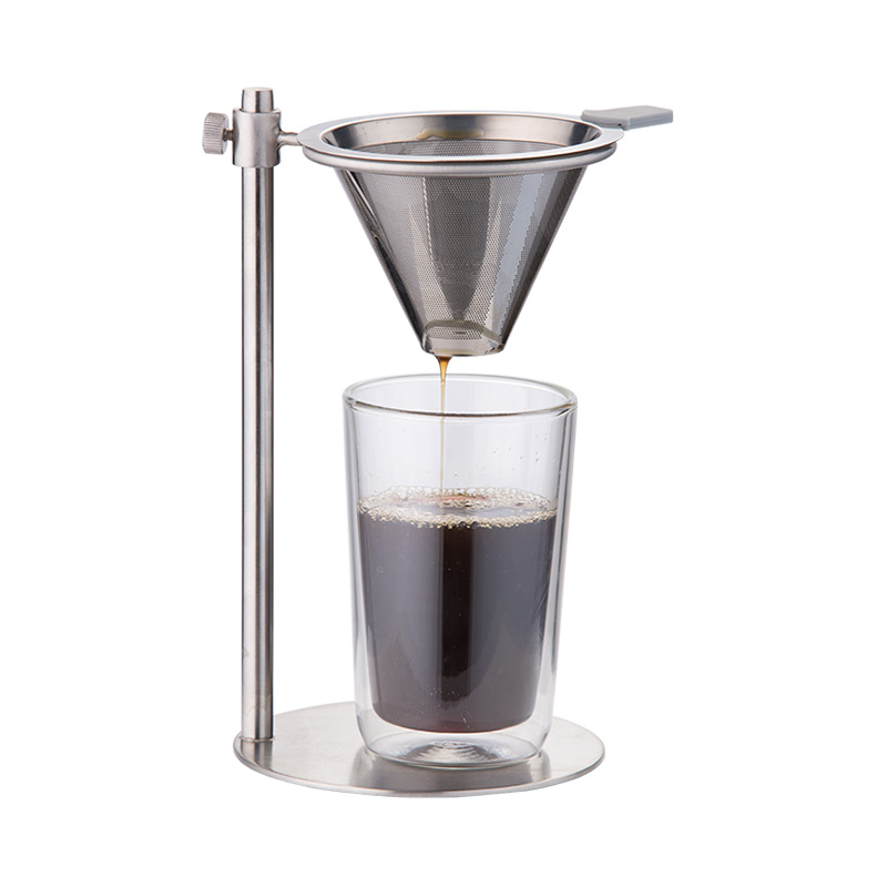 Kaffee Tropfer mit Holder+600ml Glasbecher mit Glasgriff