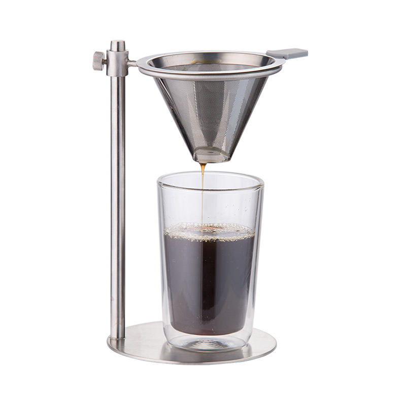 Kaffe Dripper med Hållare + 600ml Glasmugg med Glashandtag