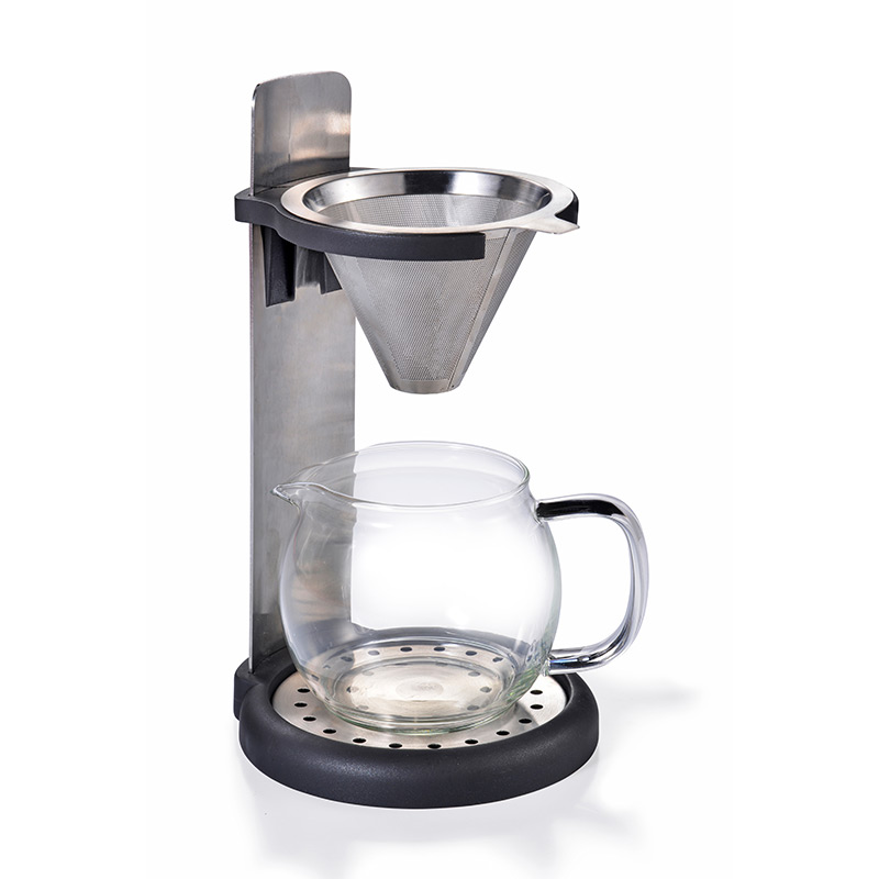 2 Cup Magnetic Type Coffee Dripper med Holder + 600ml Glass Mug med Glass Handler