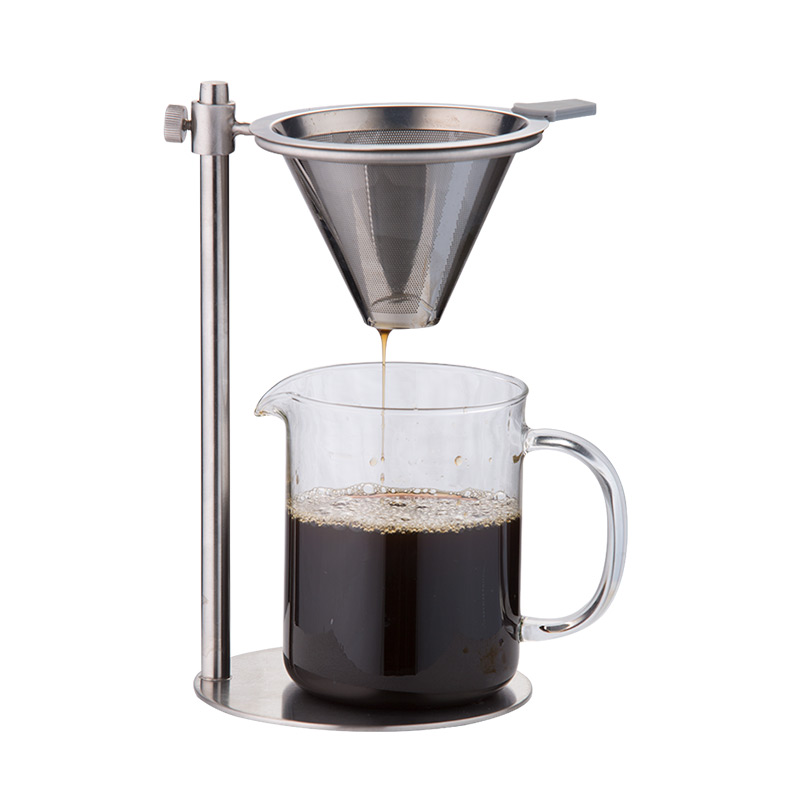 Koffie Dripper met Holder+600ml glazen mok met glazen handvat