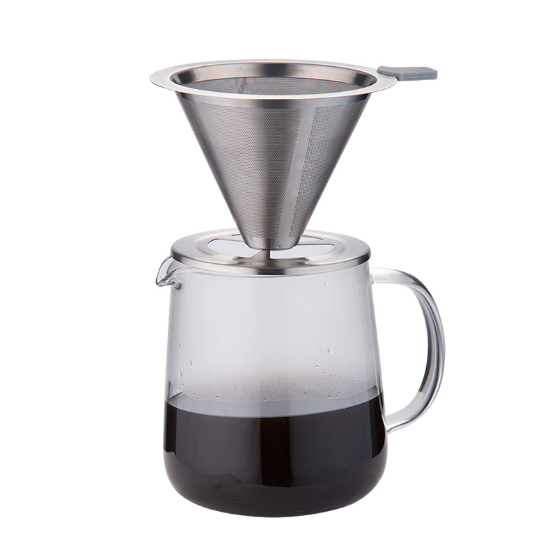 700ml karaff kaffeserver med dubbelväggad rostfritt stål kaffedroppare