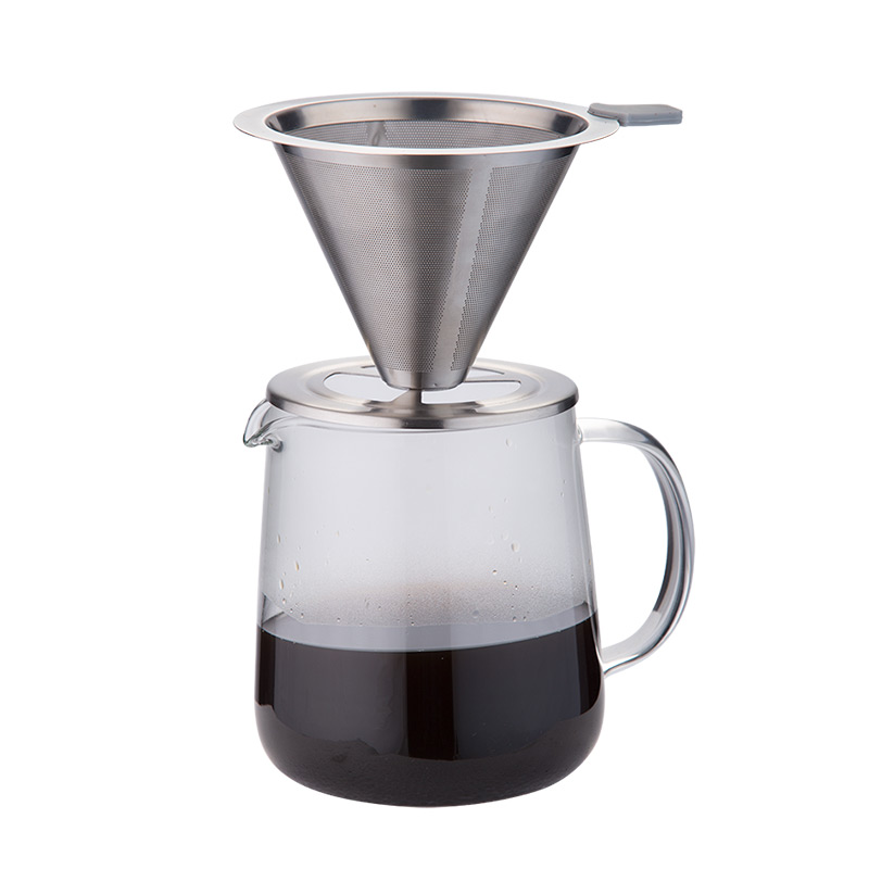 700ml Caraffa Coffee Server con doppia parete in acciaio inossidabile Coffee Dripper