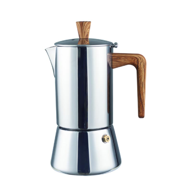 6 Cup Stianløs Steel italiensk kaffe Maker i Ristretto Design Induksjon Compatible