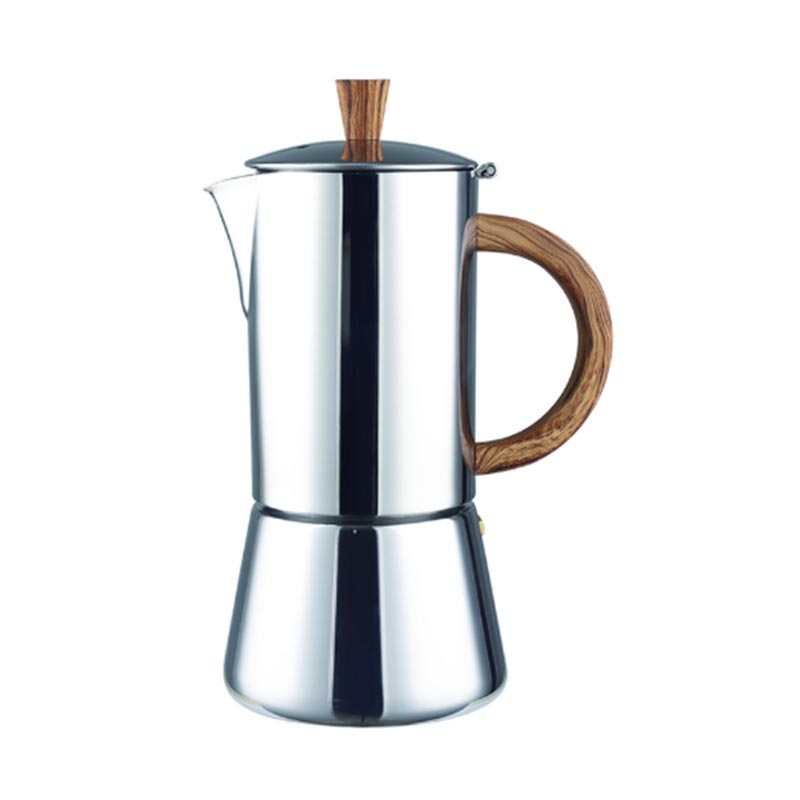 4 Cup Stianløs Steel Stovetop Kaffe Maker i Ristretto Design Induksjon Compatible