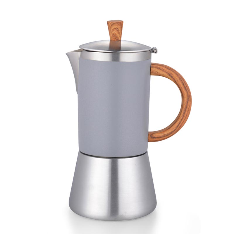 4-Cup Stianless Stahl Kochfeld Kaffeemaschine in Ristretto Design Induktion Kompatibel