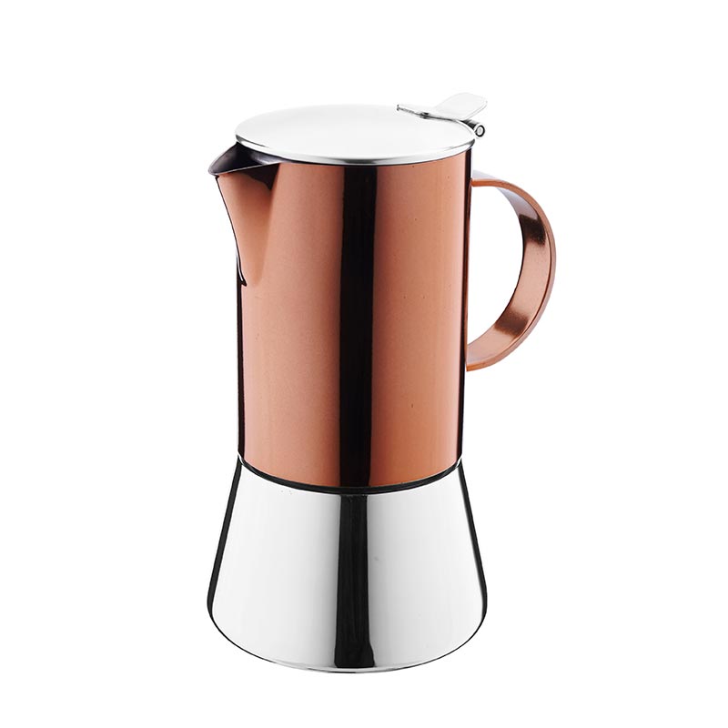 2 Tazze Stianless Steel Moka Pot in Ristretto Design