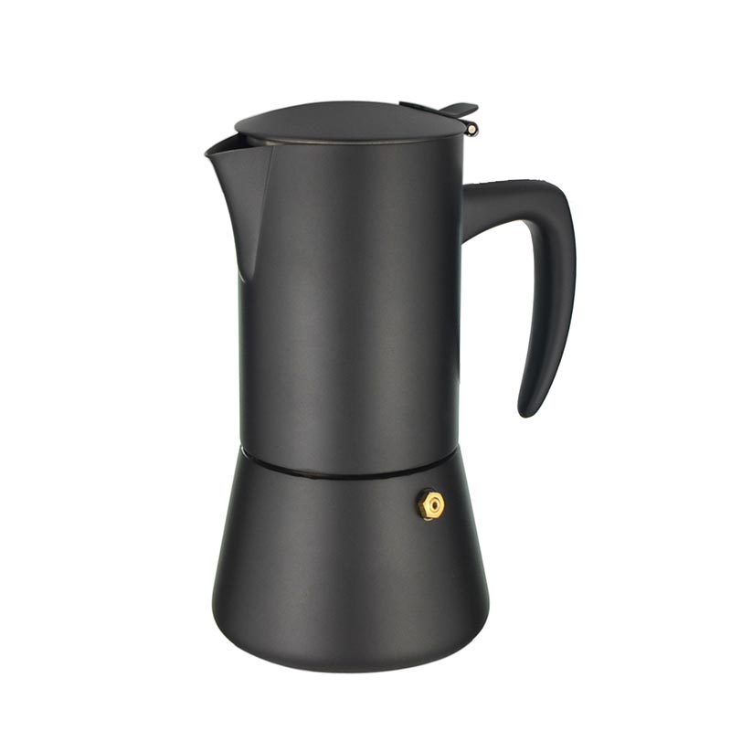 6 Cup Stianløs Steel Espresso Kaffe Maker i Ristretto Design