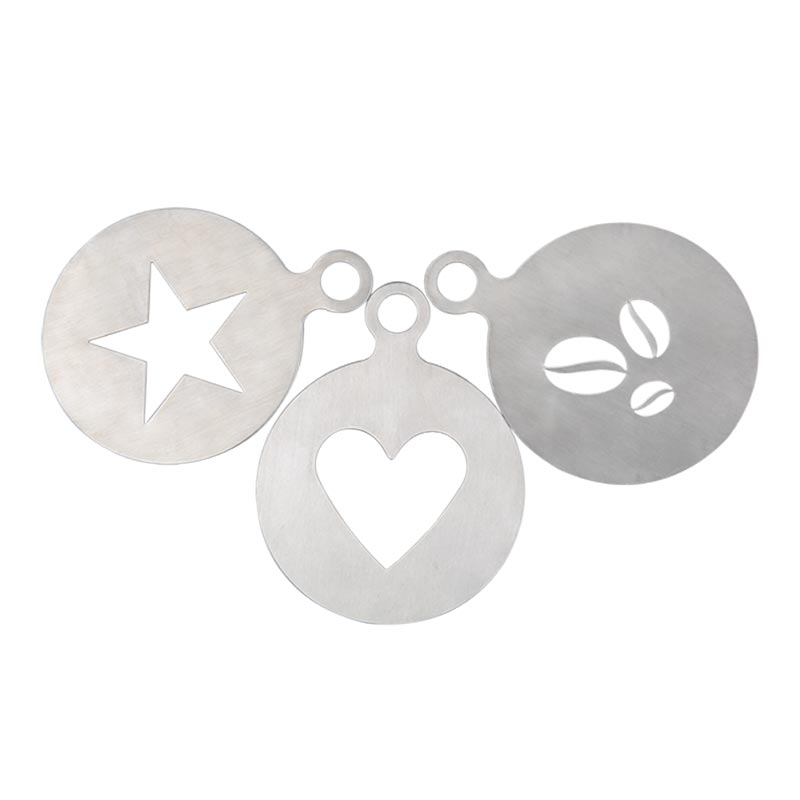 Pack of 3 Stainless Steel Coffee Decorating Stencils