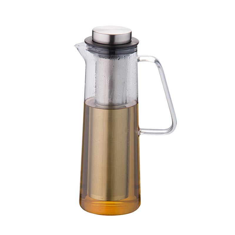 Cafetière en verre de brassage de 34 OZ avec filtre amovible en acier inoxydable