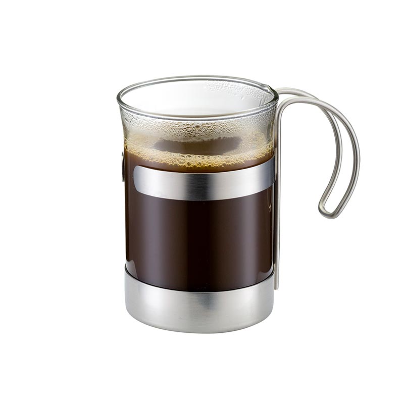 7 Oz Stainless Steel & Glass Latte Mugs