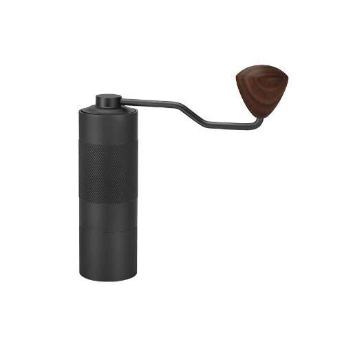 Cylindryczny młyn do kawy ze stopu aluminium z drewnianym pokrętłem