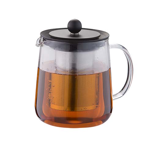 1000ml Szklany czajnik z wyjmowanym napływem ze stali nierdzewnej do kwitnącej herbaty