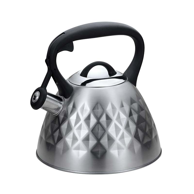 Metal Kapsulu Aşağıdaki Aşağısız Çiçek Whistling Stovetop çay Kettle