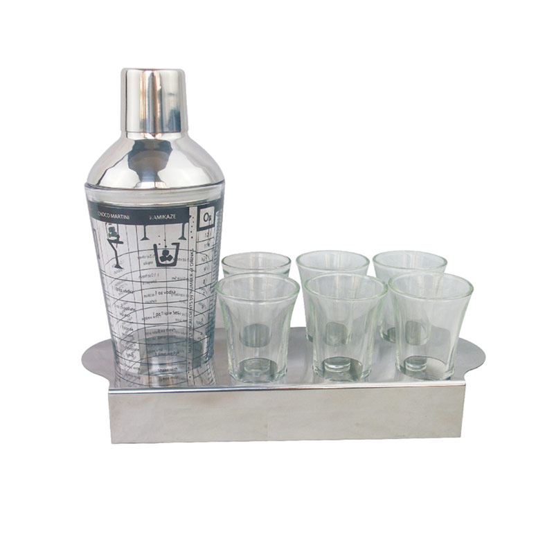 Set Cocktail Shaker Set Baarimikko Kit jalustalla