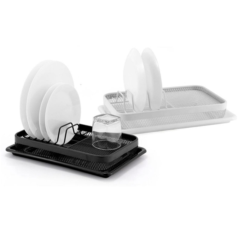 Pulver Coating Dish Rack with Drain board & Utensil Holder