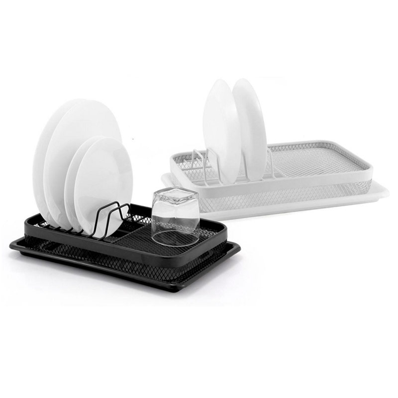 Poeder Coating Dish Rack met Drain board, Utensil Holder