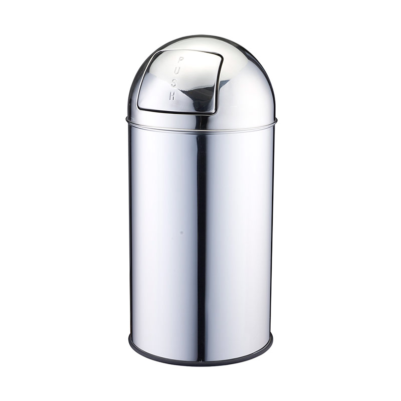 Bin Dorong Besi Tanpa Stainless 20L dengan Lid Swing