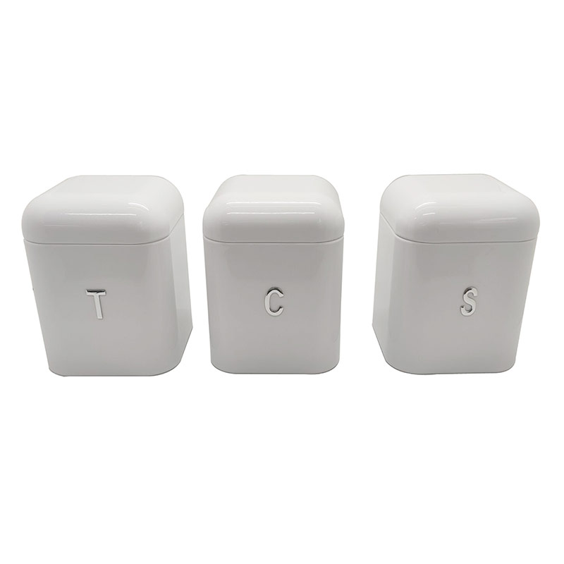 Set of 3 Pieces Square Shape Airtight Carbon Seal Can