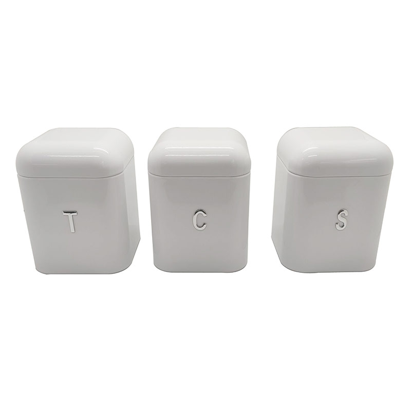 Set 3 Pieces Square Shape Airtight Carbon Seal Can