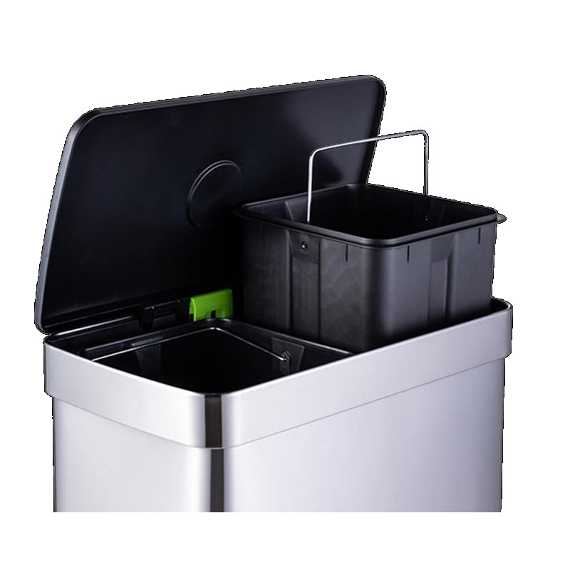 30L+30L Recycle Pedal Bin with Two Removable Liner for Kitchen