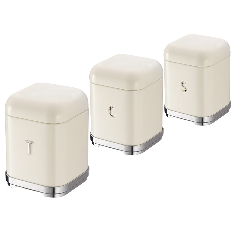 Set of 3 Pieces Square Shape Airtight Seal Can