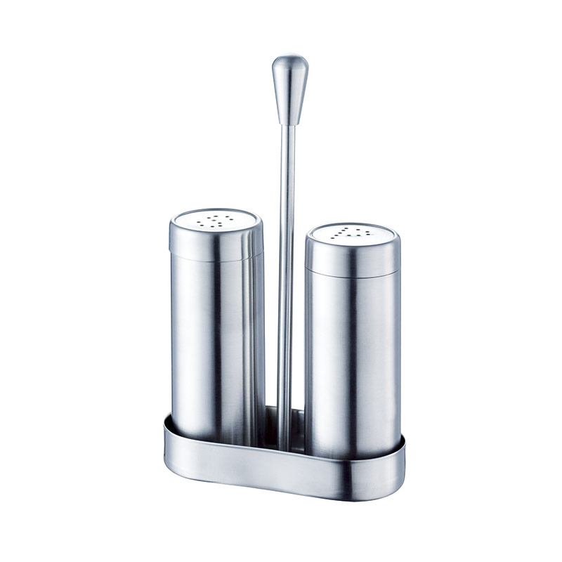 Stainless Steel Manual Salt and Pepper Mills Refillable with Rack