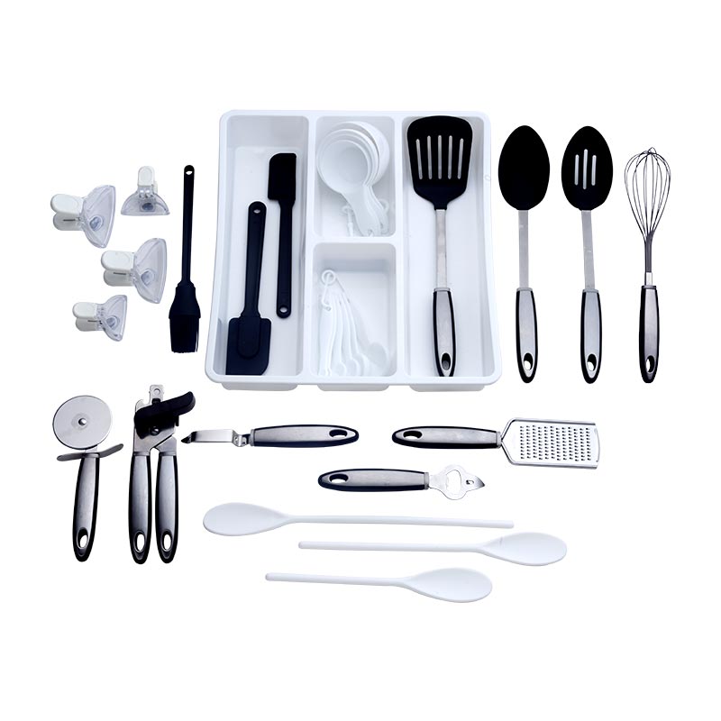 30pcs Kitchen Utensil Set and Kitchen Gadget with Fine Grip Handle