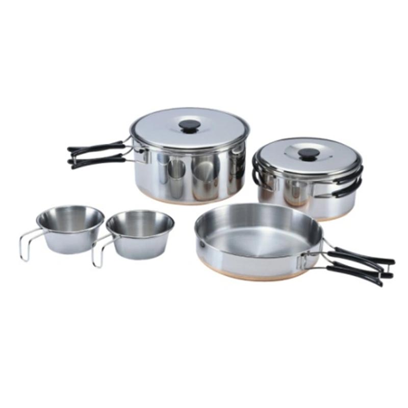 Camping Durable Cookware Pot 5-bit kompakt