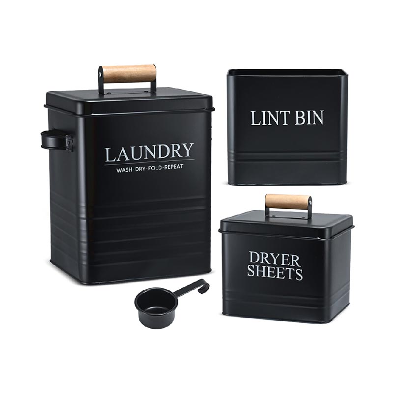 Moderner Bauernhaus Metall Wäsche Box Container mit Trockner Blatt Halter für Waschraum