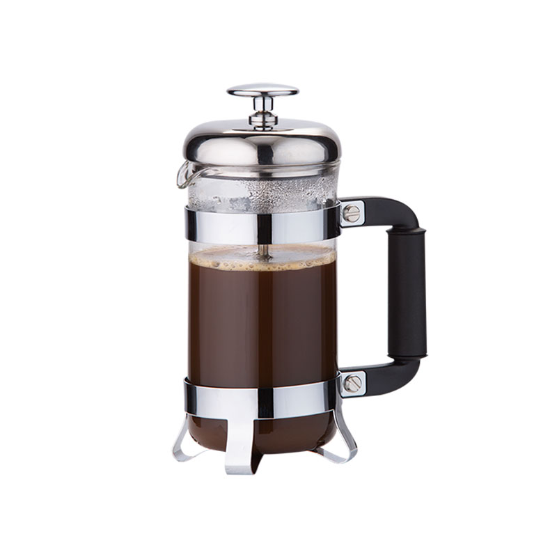 New French Press Coffee Maker in Stainless Steel Frame Design