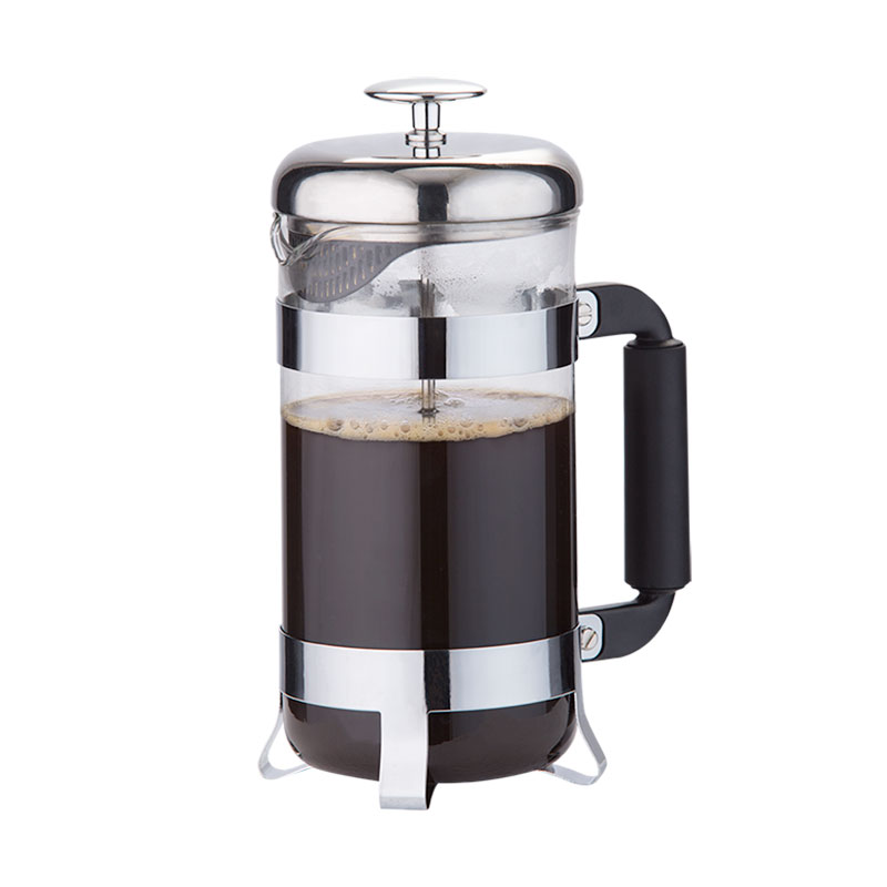 New French Press Coffee Maker in Stainless Steel Frame Design