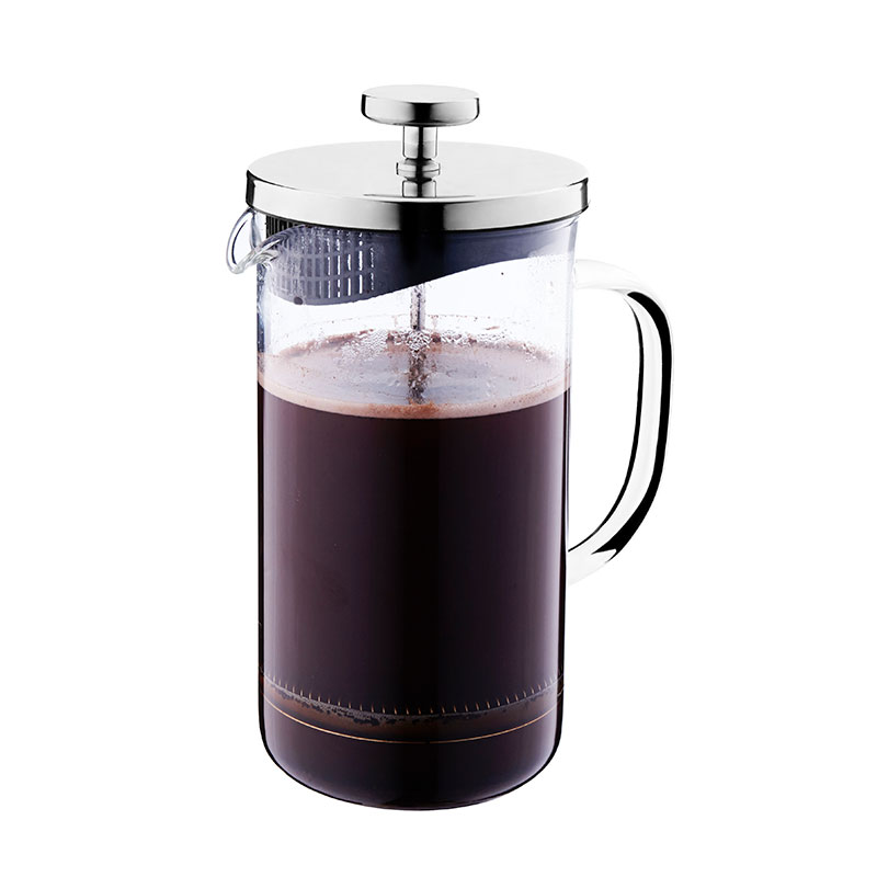 34 oz Coffee Press Glas Plunger i Holly Design med Glashandtag