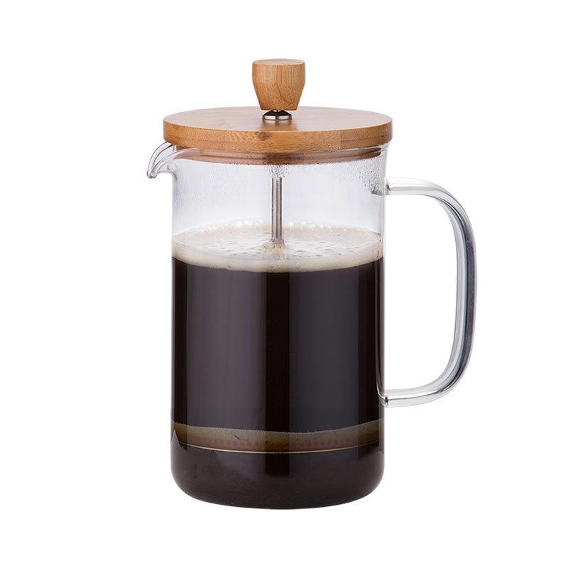 27 oz Eco-friendly Coffee Press Plunger with Wood Lid