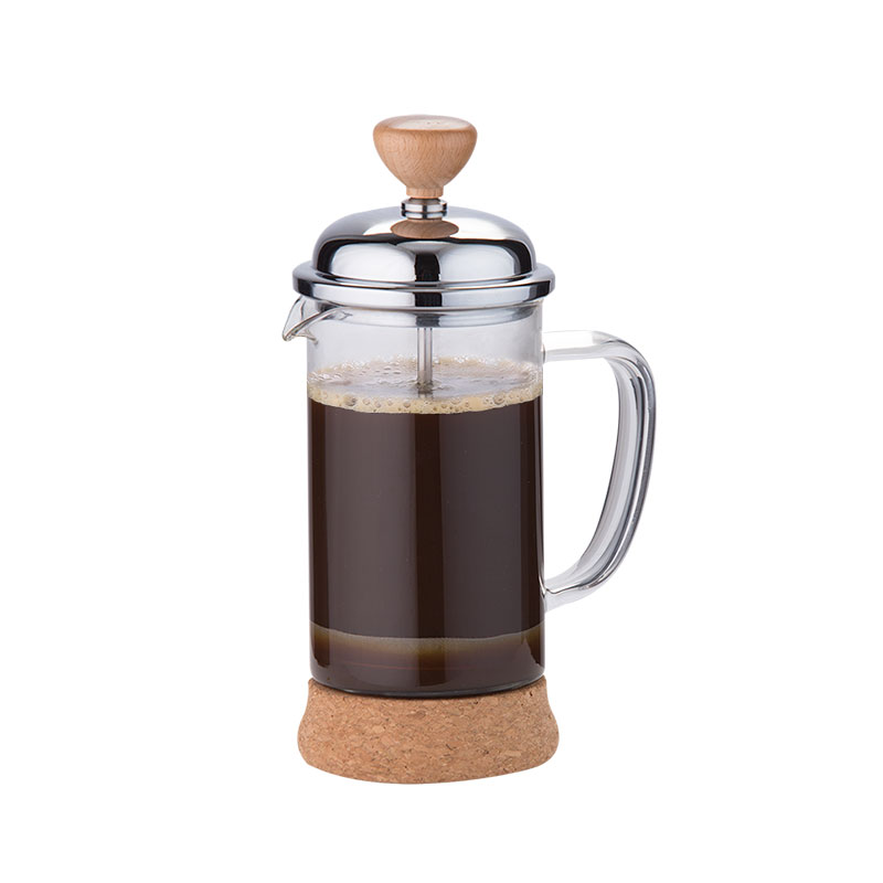Small Size Eco-friendly Coffee Press Plunger with Cork Bottom
