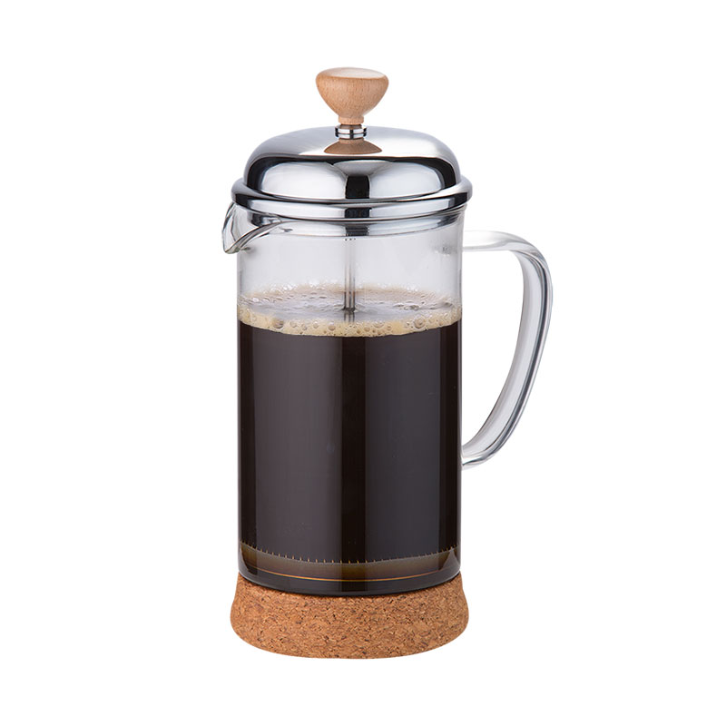 Small Size Eco-friendly Coffee Press Plunger with Cork Bottom