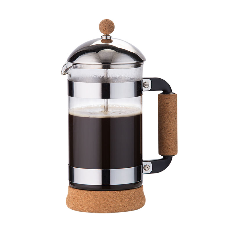 Nieuwe Stijl Grote Capaciteit Milieuvriendelijke Koffiepers Plunger met Kurkbodem