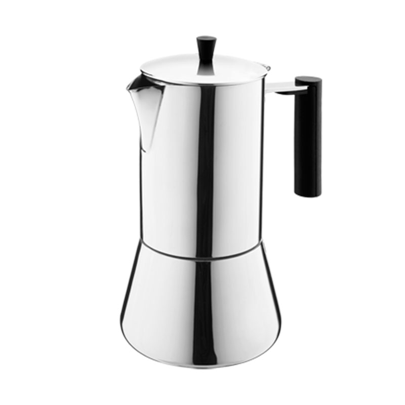 2 Cup Stianless Steel Italian Coffee Maker in Ristretto Design Induction Compatible