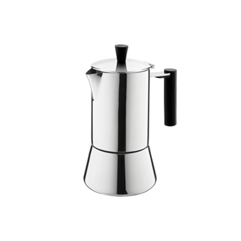 2 Cup Stianløs Steel italiensk kaffe Maker i Ristretto Design Induksjon Compatible