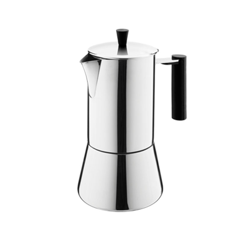 2 Cup Stianless Steel Italian Coffee Maker in Ristretto Design Induction Compatible