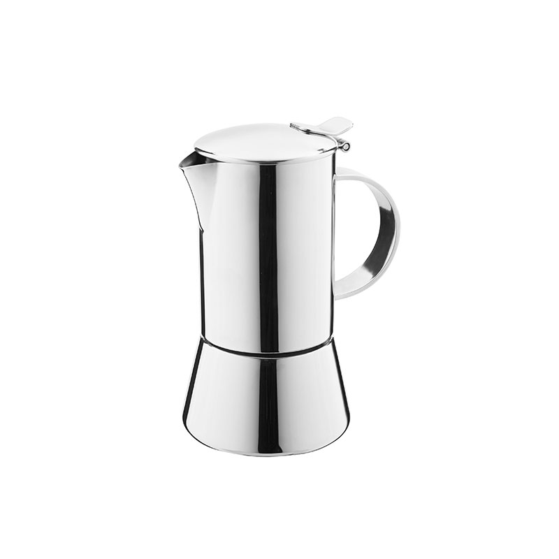 2 Tazze Stianless Steel Moka Pot in Ristretto Design