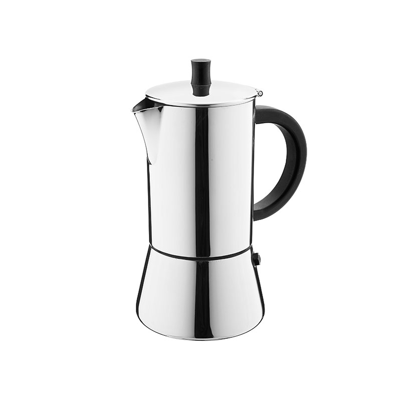 4 Cup Stianløs Steel Stovetop Kaffe Maker i Ristretto Design Induksjon Compatible