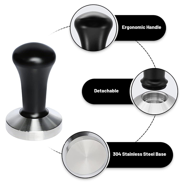 Stainless Steel Hand Coffee Tamper with Aluminum Handle