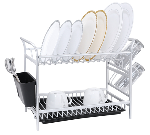 Ruimtebesparende 2-Tier Grote Dish Dryer Rack