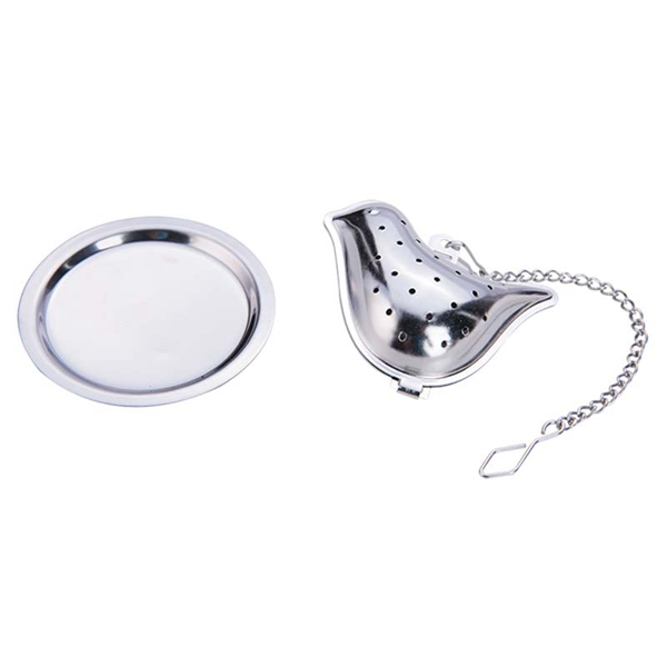 Vogelform Tee Infuser mit Kette und Tropfschalen