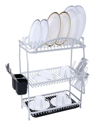 Kitchen Counter 3 Tier Large Durable White Dish Racks
